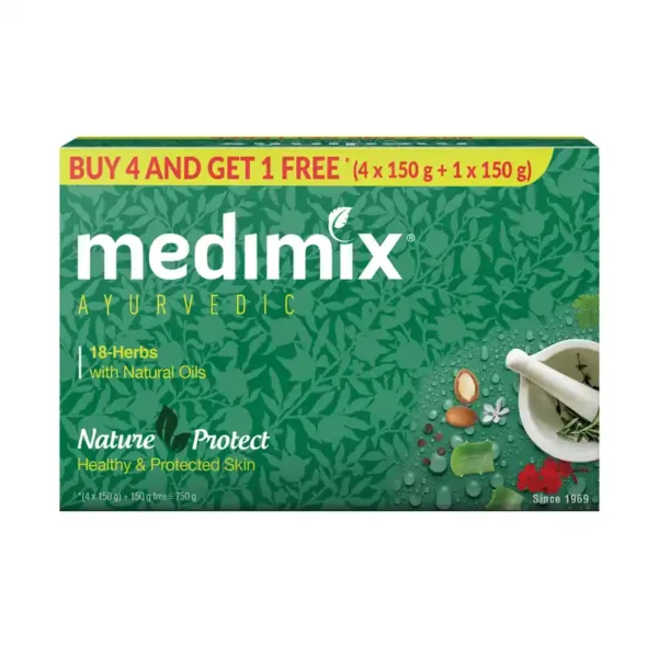 Medimix Ayurvedic 18 herbs with Natural Oils Pack of 5 (5 x 125 g)