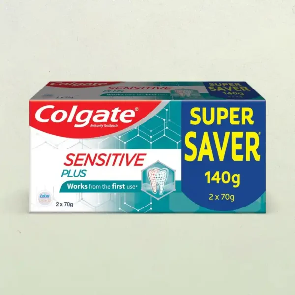 Colgate Sensitive Plus Toothpaste With Pro Argin Formula for Sensitivity Relief (2 x 70 g)