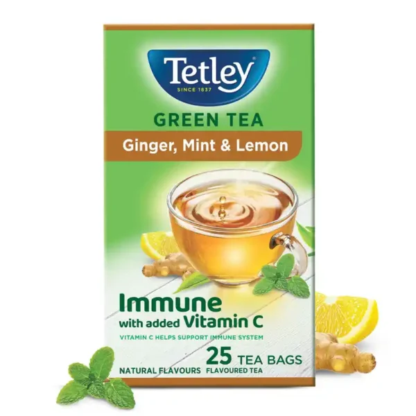 Tetley Ginger, Mint, and Lemon Green Tea 25 pcs