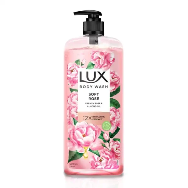 Lux Body Wash Soft Skin French Rose & Almond Oil With Long Lasting Fragrance Glycerine Paraben Free 750ml