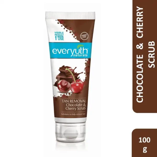 Everyuth Naturals Tan Removal Scrub - Chocolate & Cherry Dtan, Paraben Free 100g