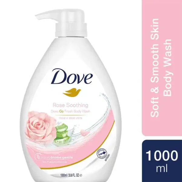 Dove Go Fresh Body Wash | Rose & Aloe Vera | For Replenished Skin 1L