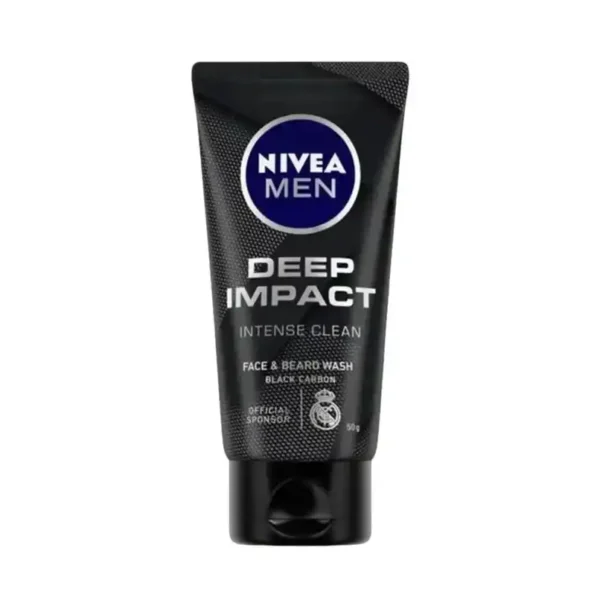 Nivea Men Face Wash Deep Impact Intense Clean For Beard & Face With Black Carbon 100g