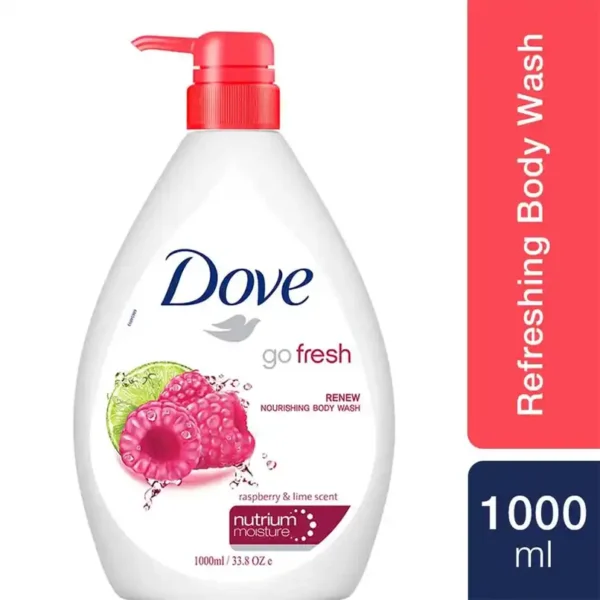 Dove Go Fresh Nourishing Body Wash | Raspberry & Lime | For Rejuvinated Skin 1L