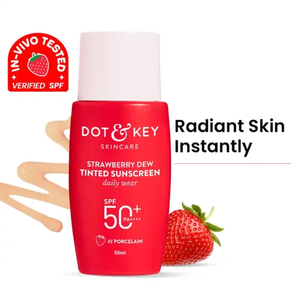 Dot & Key Strawberry Dew Tinted Sunscreen SPF 50+ PA++++ - 01 Porcelain  50ml